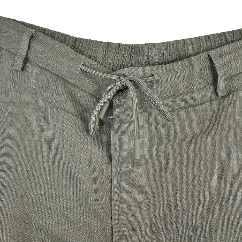Zara Sage Green Linen Blend Drawstring Elastic Waist‎ Straight Leg Pants